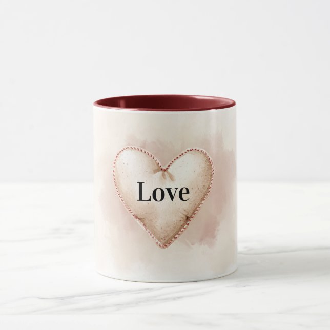 Caneca Cream Heart Love Valentine's Day (Centro)