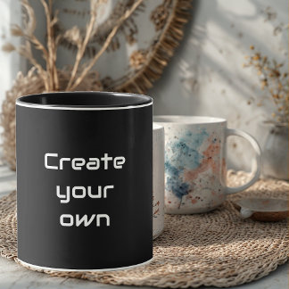 Caneca Create Your Own Sips & Giggles Custom Black Mug