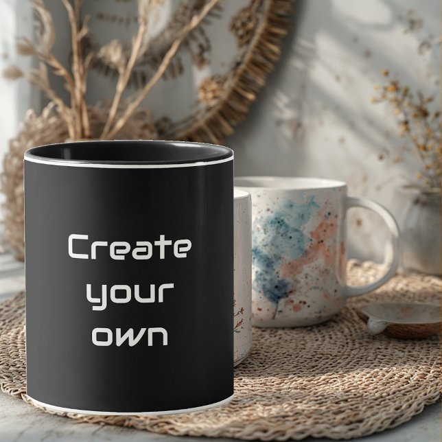 Caneca Create Your Own Sips & Giggles Custom Black Mug (Create Your Own Sips & Giggles Custom Black Mug)