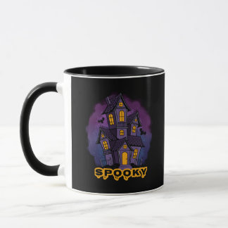 Caneca Creepy Purple Mansion Spooky Haunted House