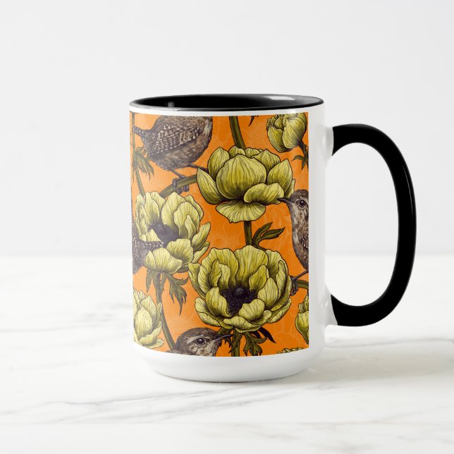 Caneca Crenças no jardim de anêmonas amarelo (Direita)