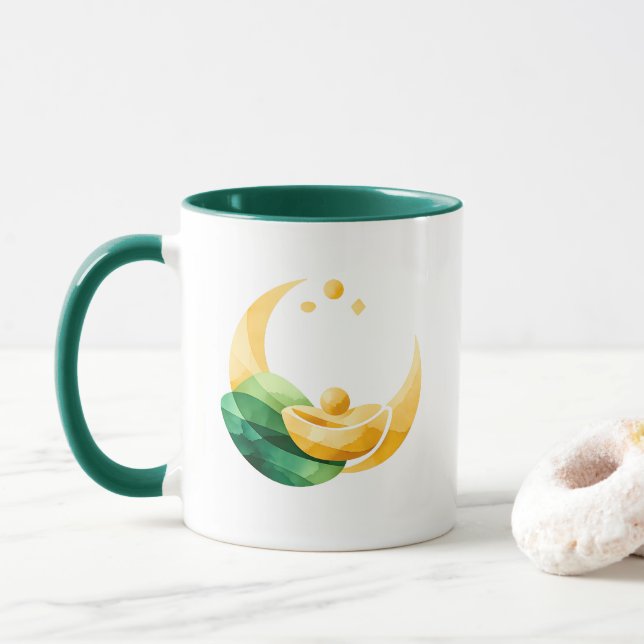 Caneca Crescent Moon Gold Pot St. Patrick's Day Mug (Com Donut)