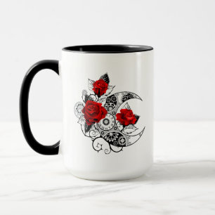 Caneca Crescente Mecânico com Rosas vermelhas