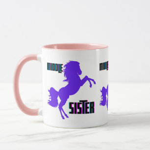 Caneca Criação de Pônei Roxo da Irmã do Meio