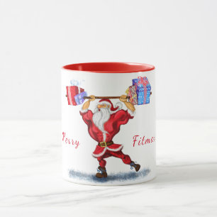 Caneca Criador de Porcos Papai Noel com presentes de Nata