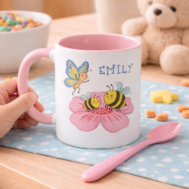 Caneca Crianças Adoráveis Abelha e Borboleta