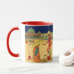 Caneca Crianças Antigas, Irmãs em Férias na Praia