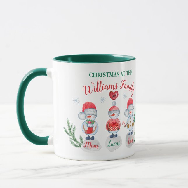Caneca Crianças com nome da família de Natal (Esquerda)
