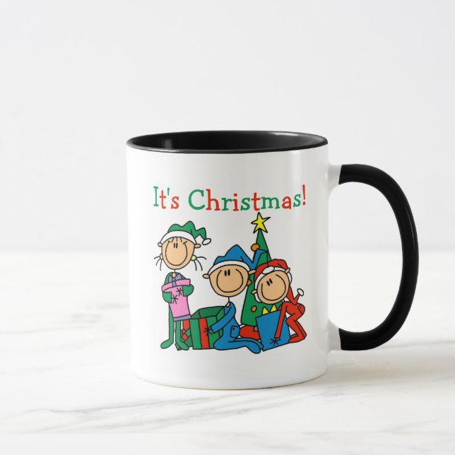 Caneca Crianças de fotos de Natal São Camisetas e present (Direita)