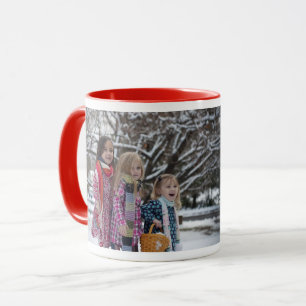 Caneca Crianças Feliz fotográfica em brilho no café verme