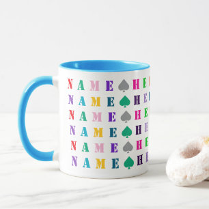 Caneca Crianças Fofas Letras ou Números Coloridos Persona