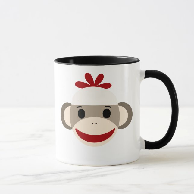 Caneca Crianças Personalizadas Sock Monkey Mug (Direita)