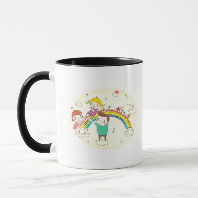 Caneca Crianças que jogam no arco-íris (Esquerda)