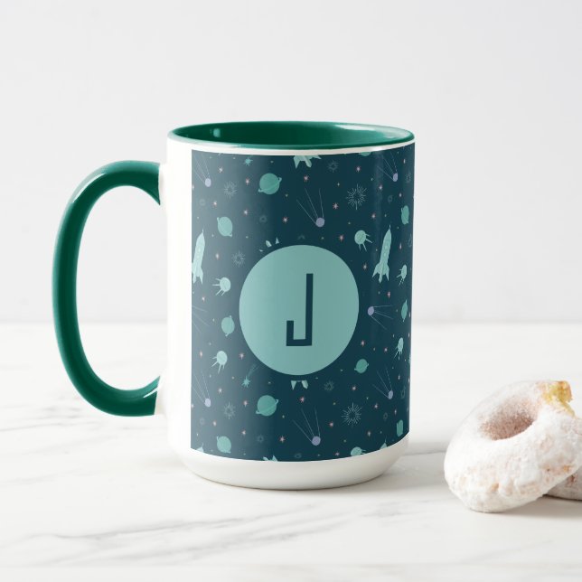 Caneca Crianças Rochosas Enviam para o Espaço Viagem Plan (Com Donut)