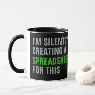 Caneca Criando uma planilha silenciosamente para isso