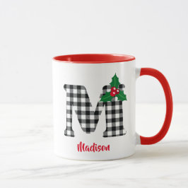 Caneca Criar Nome Personalizado Inicial M Mug Natal