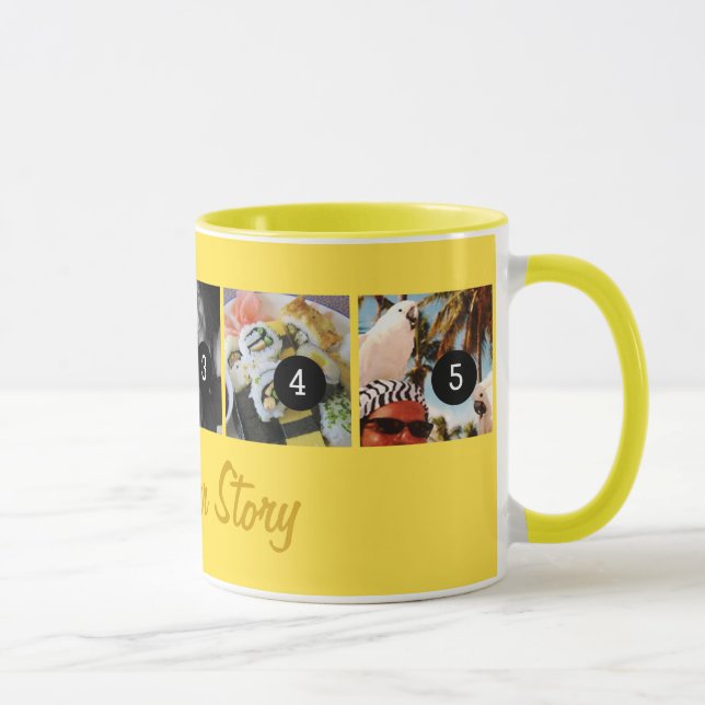 Caneca Criar seus próprios dizem seu amarelo das imagens (Direita)