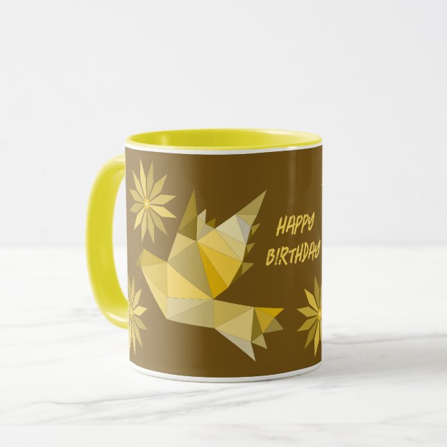 CANECA CRIATIVA DE PÁSSARO PARA PRESENTE (Frente Esquerda)