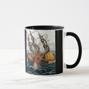 Caneca Criatura do mar do polvo de Steampunk Kraken do