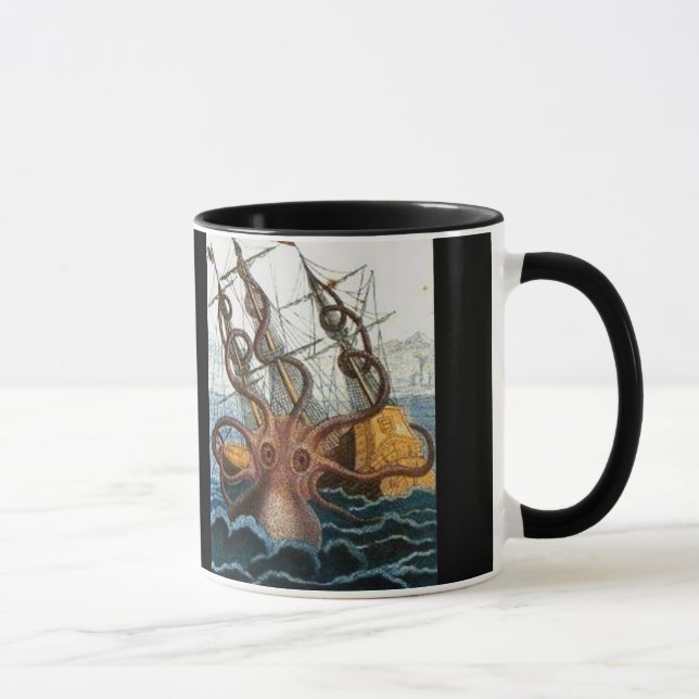 Caneca Criatura do mar do polvo de Steampunk Kraken do (Direita)