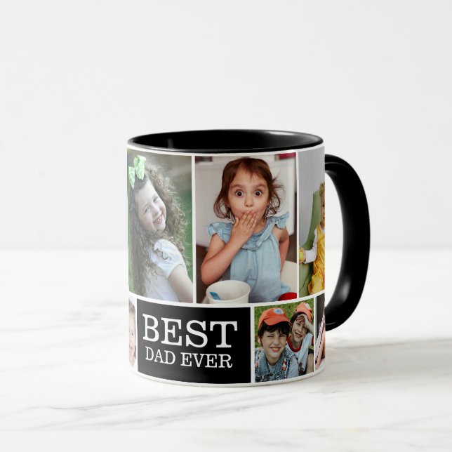 Caneca Crie o seu próprio Pai de 10 imagens com melhor co (Frente Esquerda)
