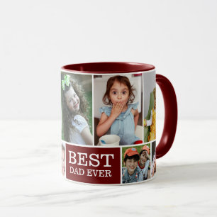 Caneca Crie O Seu Próprio Pai De Colagem De Fotografias,