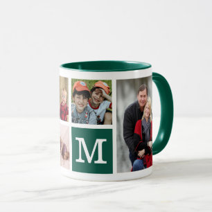 Caneca Crie Seu Próprio Colagem de 5 Fotos Monogramado Ve