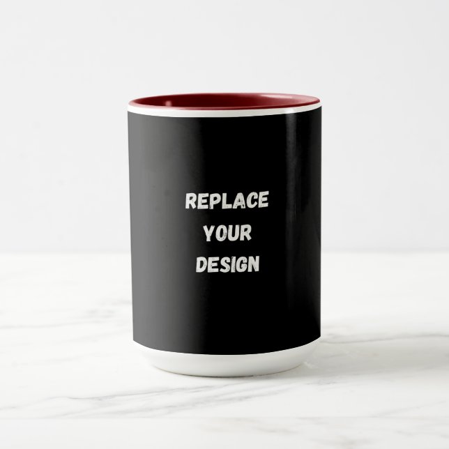 Caneca Crie seu próprio design personalizado preto (Centro)