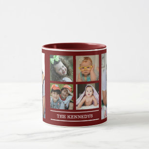 Caneca Crie Seu Próprio Nome de Família 6 Colagem de Foto
