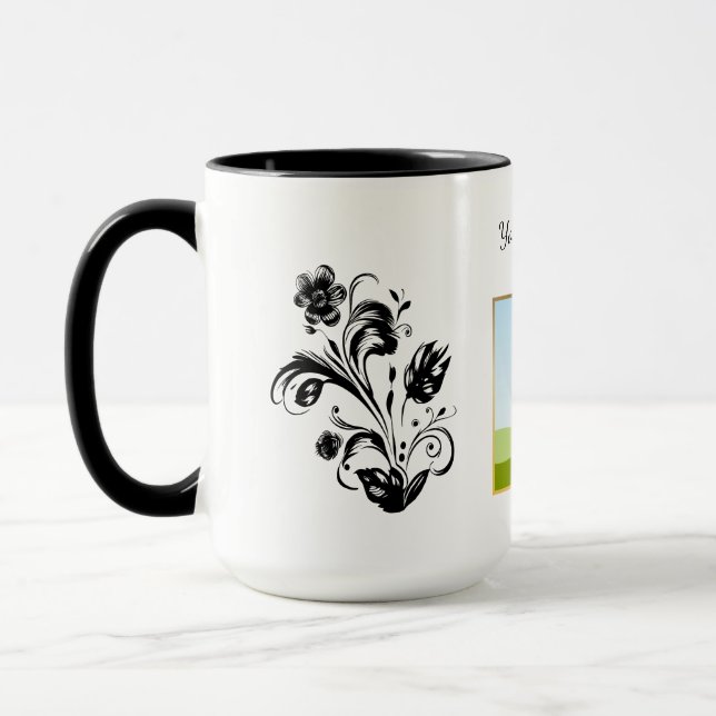 Caneca Crie seu próprio texto de modelo personalizado (Esquerda)