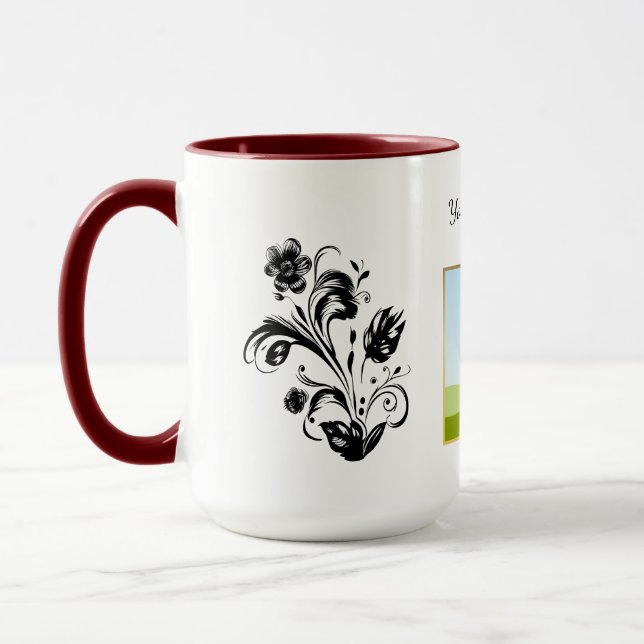 Caneca Crie seu próprio texto de modelo personalizado (Esquerda)