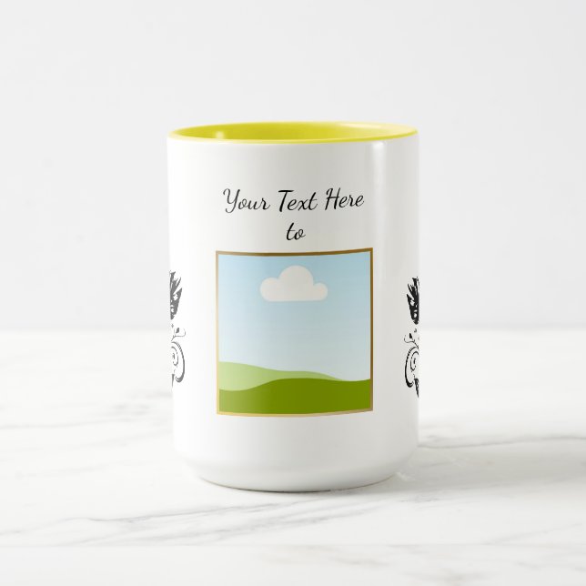 Caneca Crie seu próprio texto de modelo personalizado (Centro)