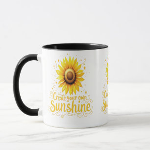 Caneca Crie seu sol - girassol motivacional