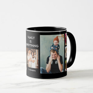 Caneca Crie sua própria 9 famílias Colagem de Fotos Pre