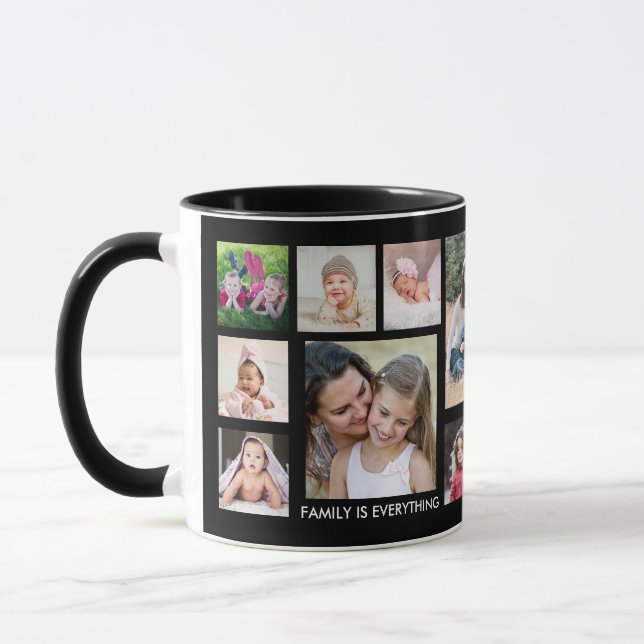 Caneca Crie Sua Própria Colagem De Fotos Da Família 15 Pr (Esquerda)