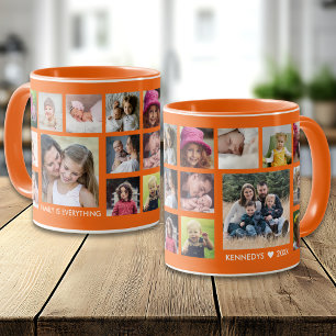 Caneca Crie Sua Própria Colagem de Fotos de Família 18 La