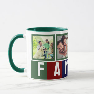 Caneca Crie Sua Própria Colagem de Fotos de Família Moder