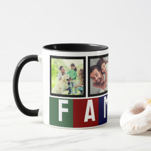 Caneca Crie Sua Própria Colagem de Fotos de Família Moder