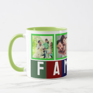 Caneca Crie Sua Própria Colagem de Fotos de Família Moder