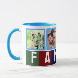 Caneca Crie Sua Própria Colagem de Fotos de Família Moder