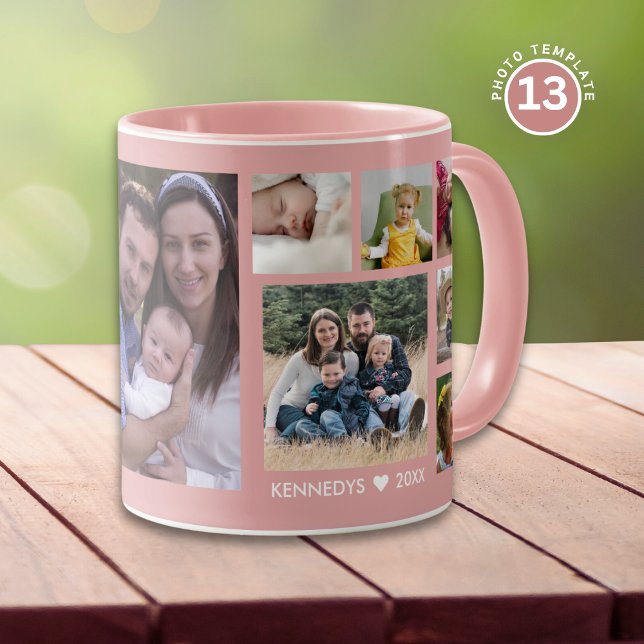 Caneca Crie Sua Própria Colagem Fotográfica Da Família 13 (Criador carregado)