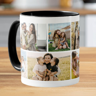 Caneca Crie Sua Própria Colagem Personalizada de 8 Fotos