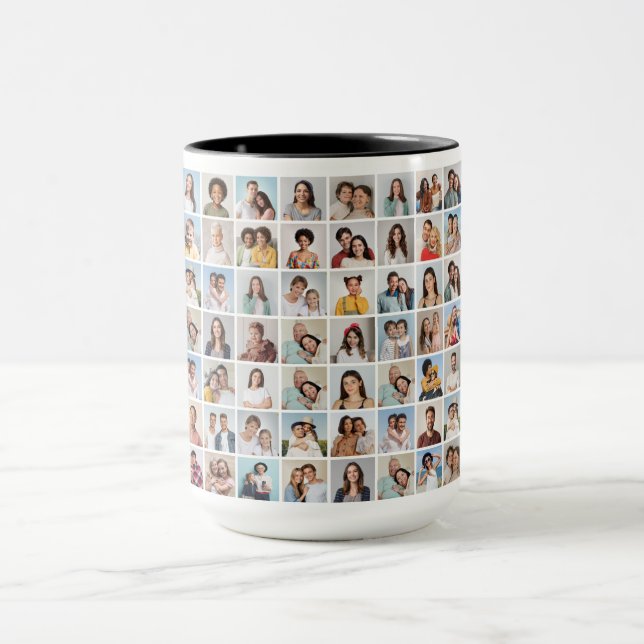 Caneca Crie Sua Própria Colagem Personalizada De Fotos 70 (Centro)