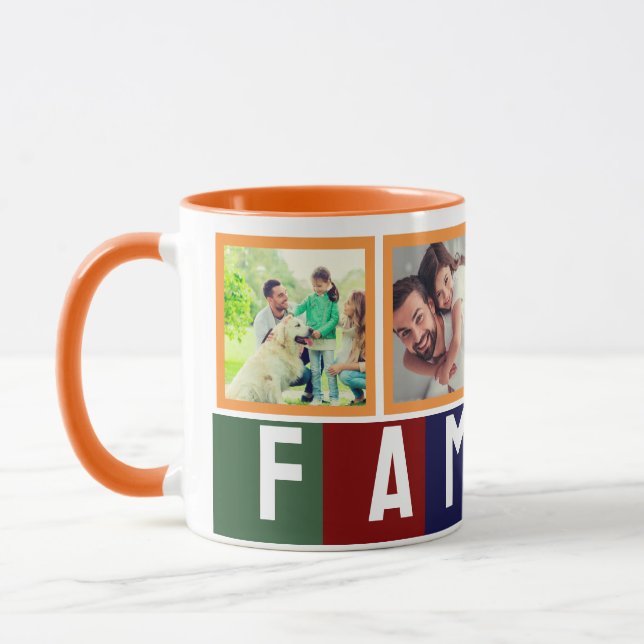 Caneca Crie sua própria coleção de fotos da família moder (Esquerda)
