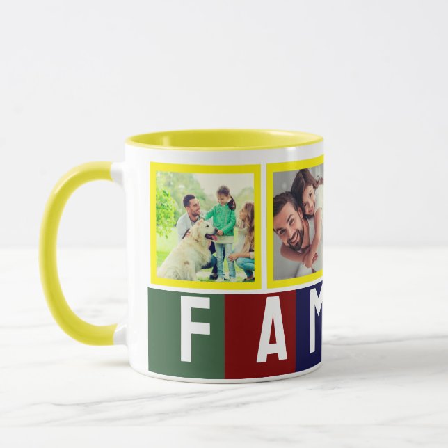 Caneca Crie sua própria coleção de fotos da família moder (Esquerda)