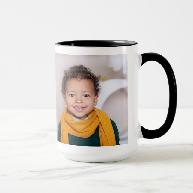 Caneca Crie suas próprias 2 fotos personalizadas (Direita)