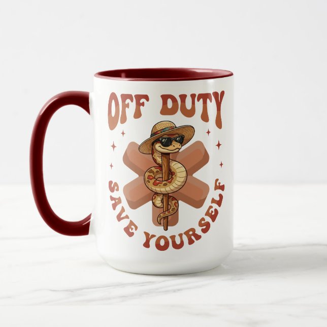 Caneca Crie um salva-vidas fora de serviço, enfermeira en (Esquerda)