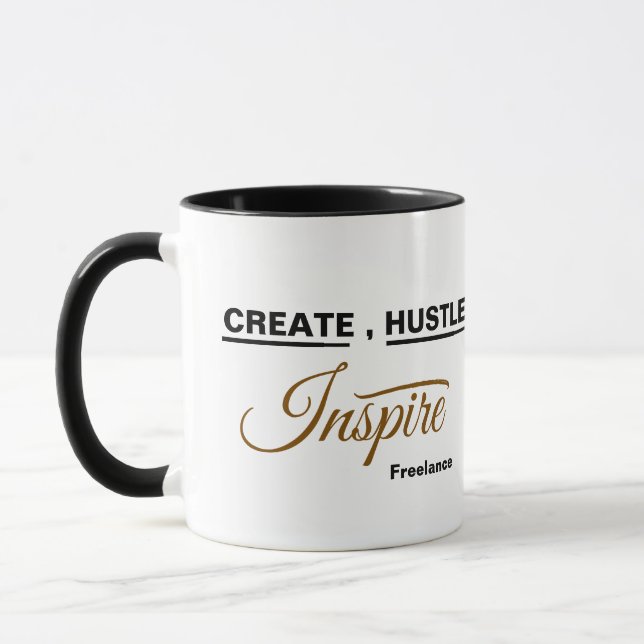Caneca Crio Hustle, Inspire Freelance Design Coffee Mug (Esquerda)