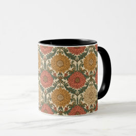 Caneca Crisântemos Florais Art Nouveau de William Morris