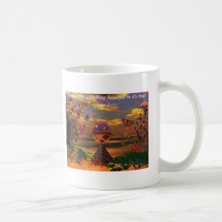 Caneca cristã com verso Ecclesiastes 3 da bíblia;